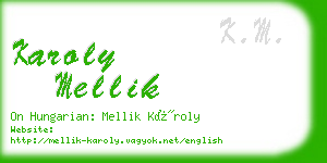 karoly mellik business card